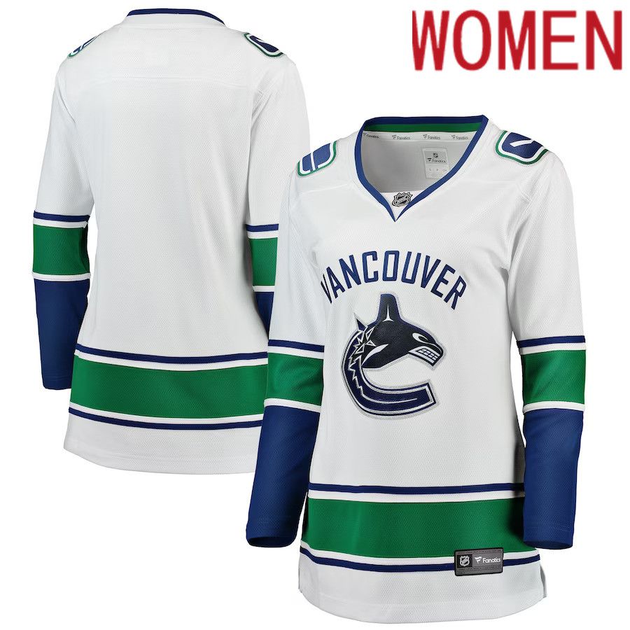 Women Vancouver Canucks Fanatics Branded White Away Breakaway NHL Jersey